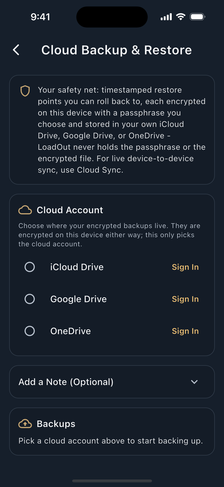 Cloud Backup & Restore.
