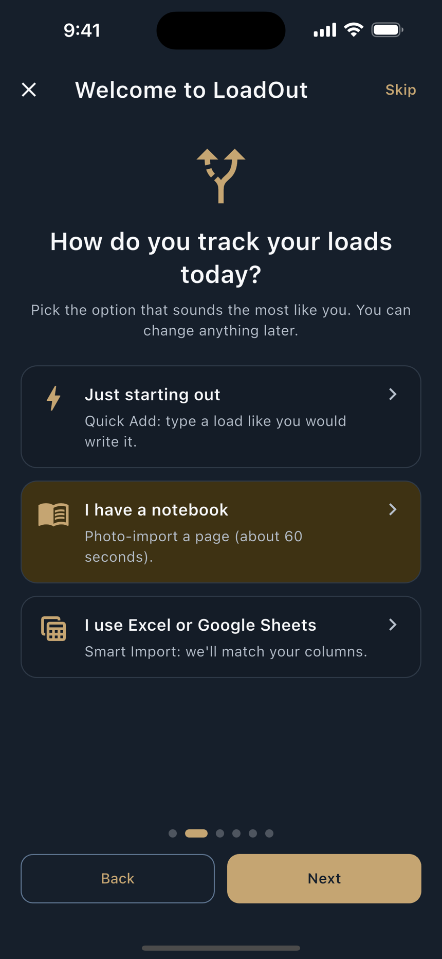 The path picker, and the tour's closing slide on where your data lives.