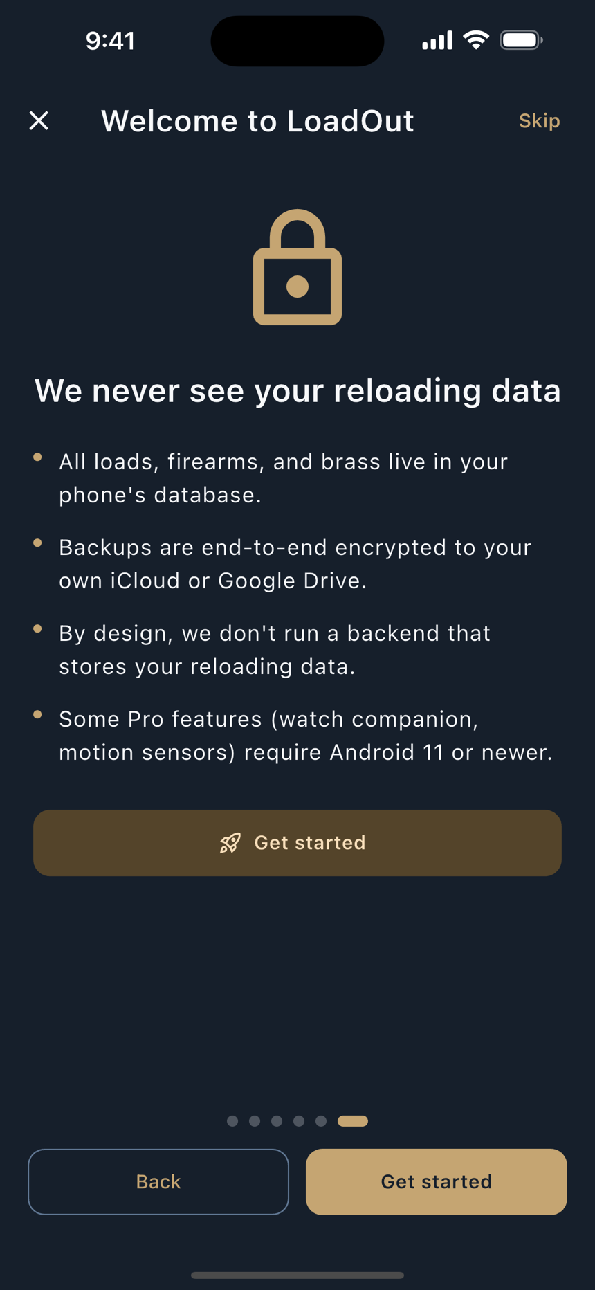 The path picker, and the tour's closing slide on where your data lives.
