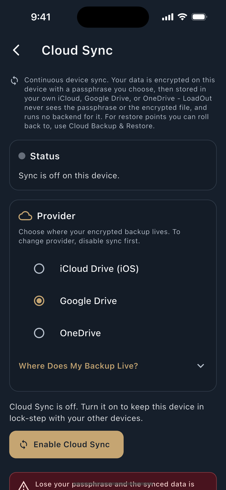 Cloud Sync.