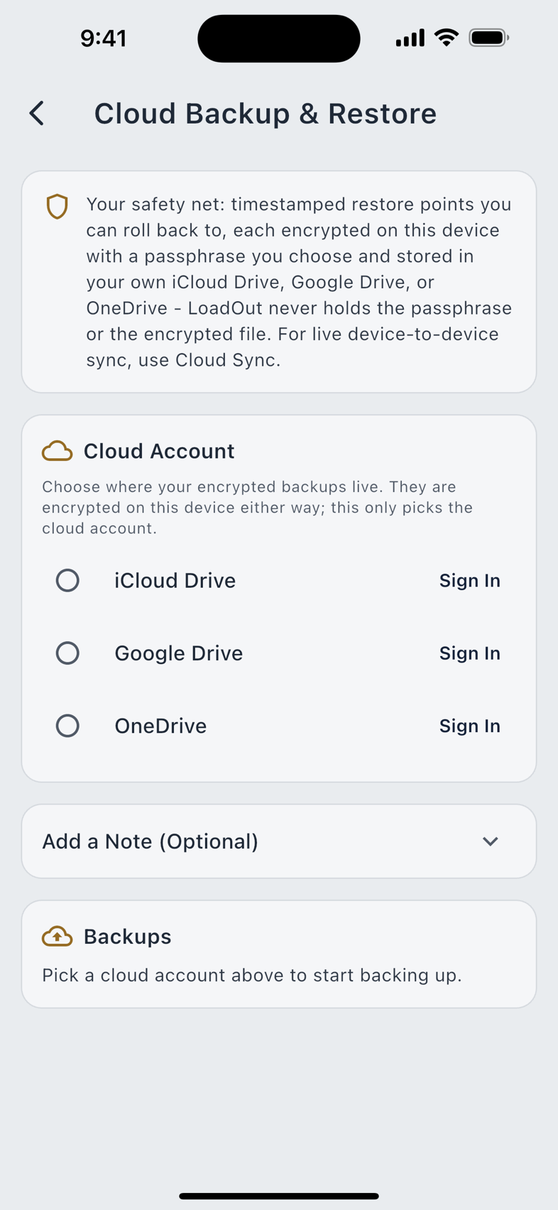 Cloud Backup & Restore.