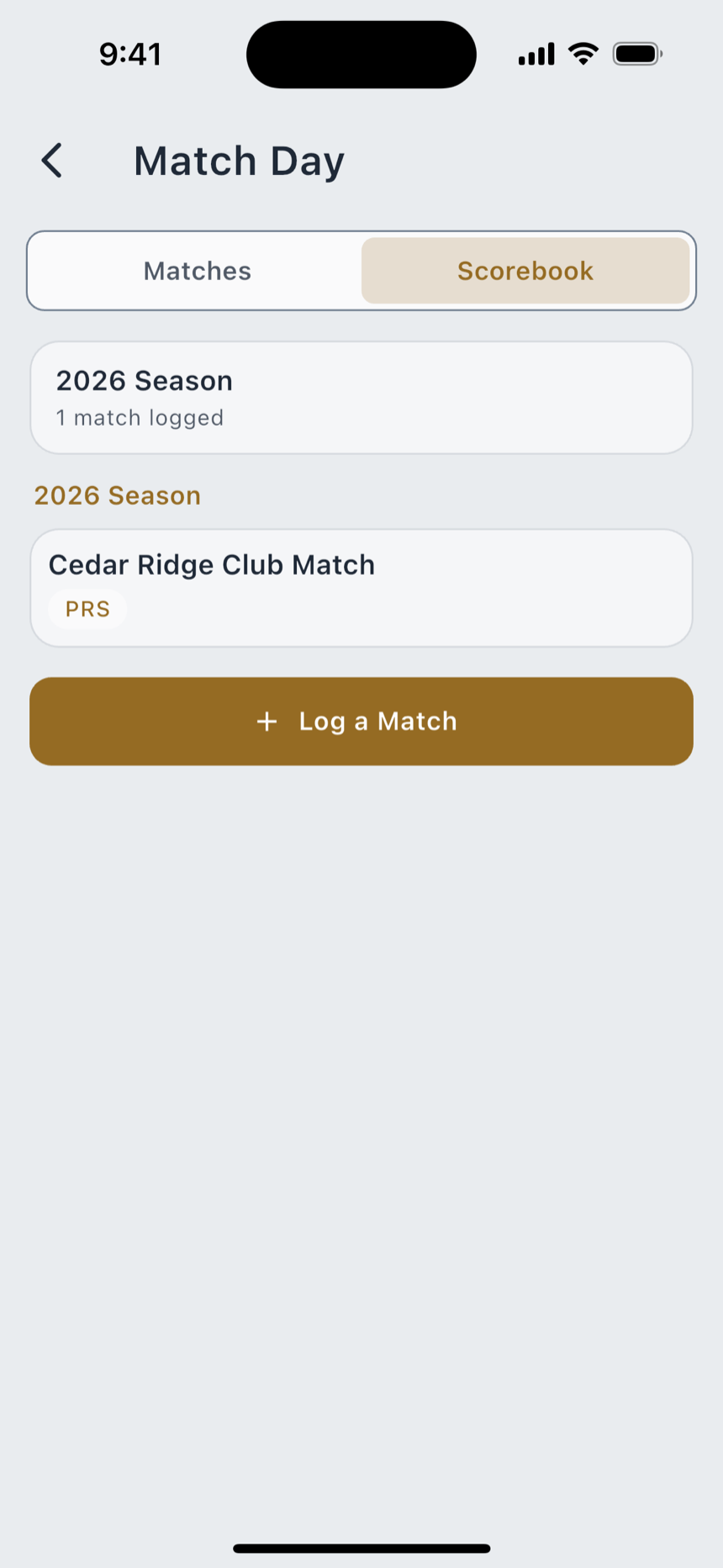 The Matches registry, and the Scorebook.