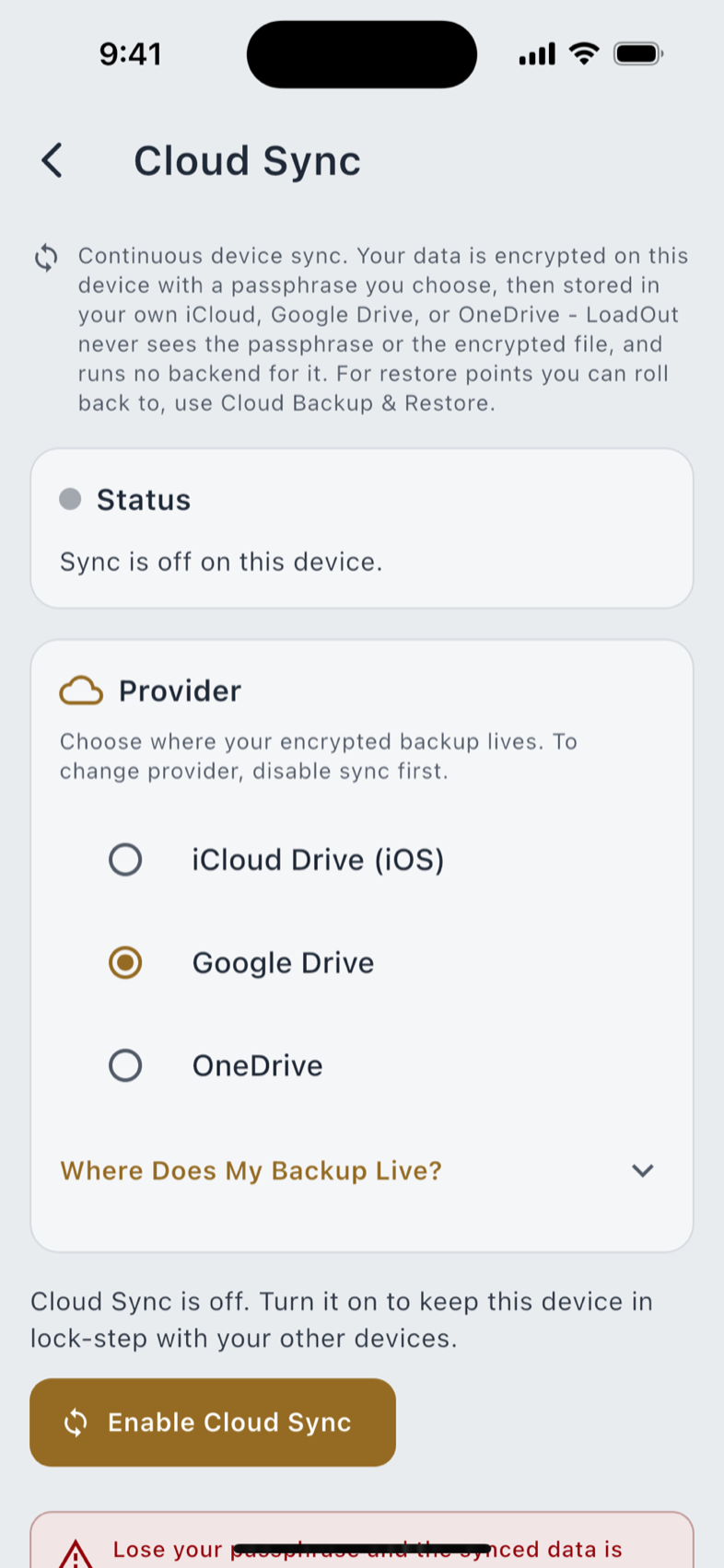 Cloud Sync.